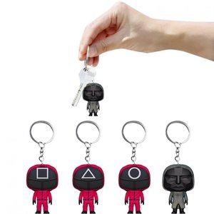 Squid Game Keychain Pendant Square Circle Icon Key Ring for Bags TV Cosplay